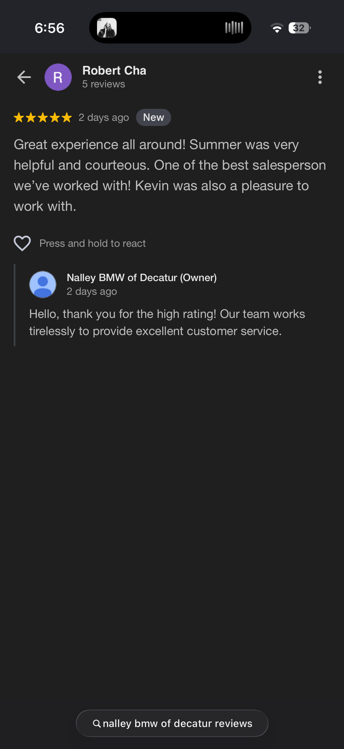 5-star Google review