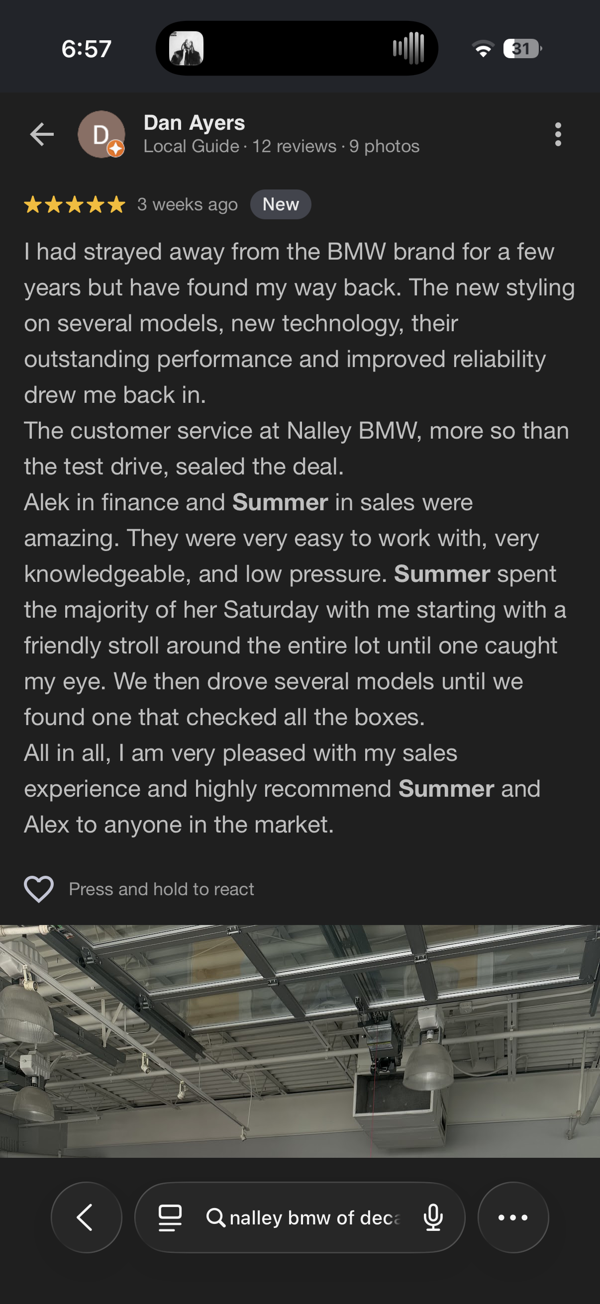 5-star Google review