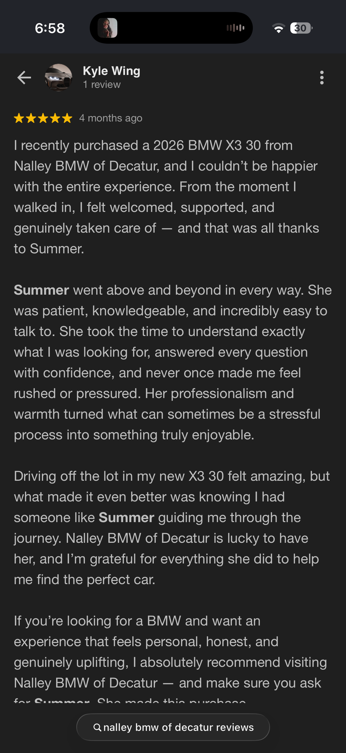 5-star Google review