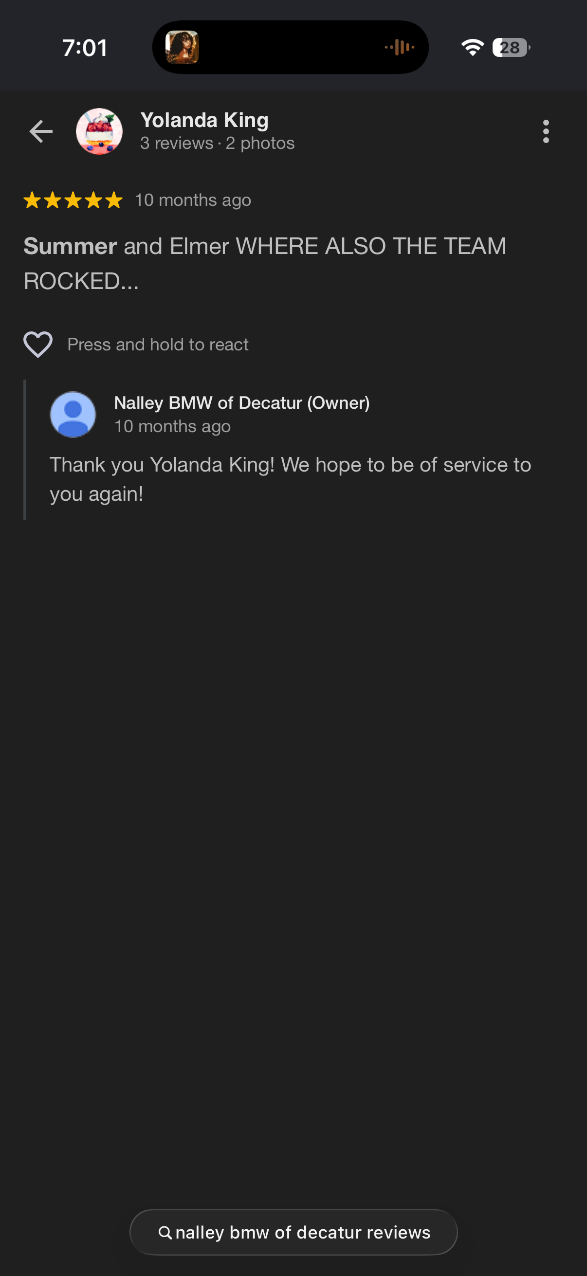 5-star Google review