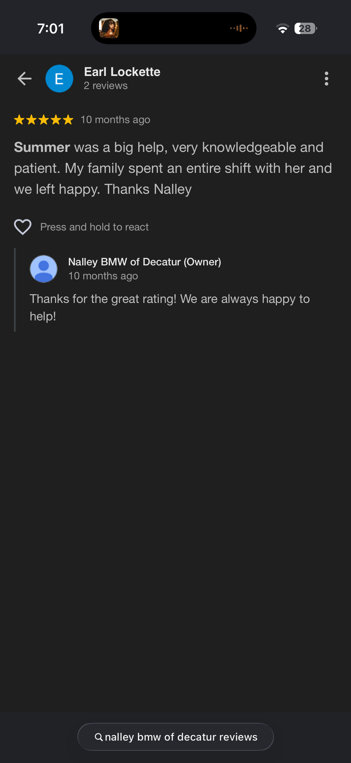 5-star Google review