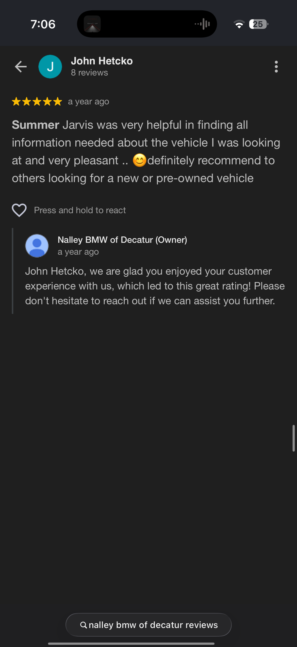 5-star Google review