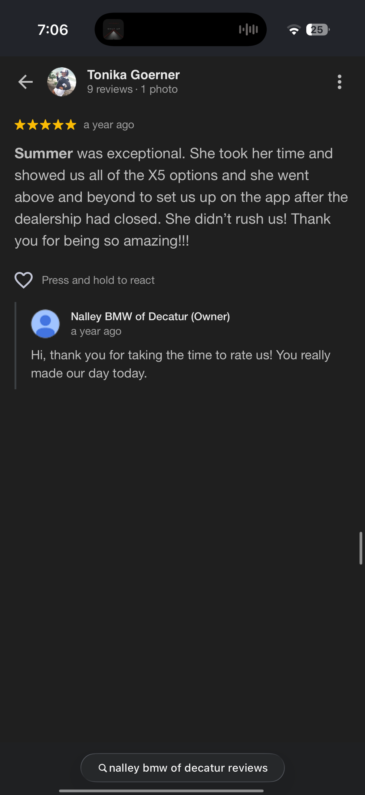 5-star Google review