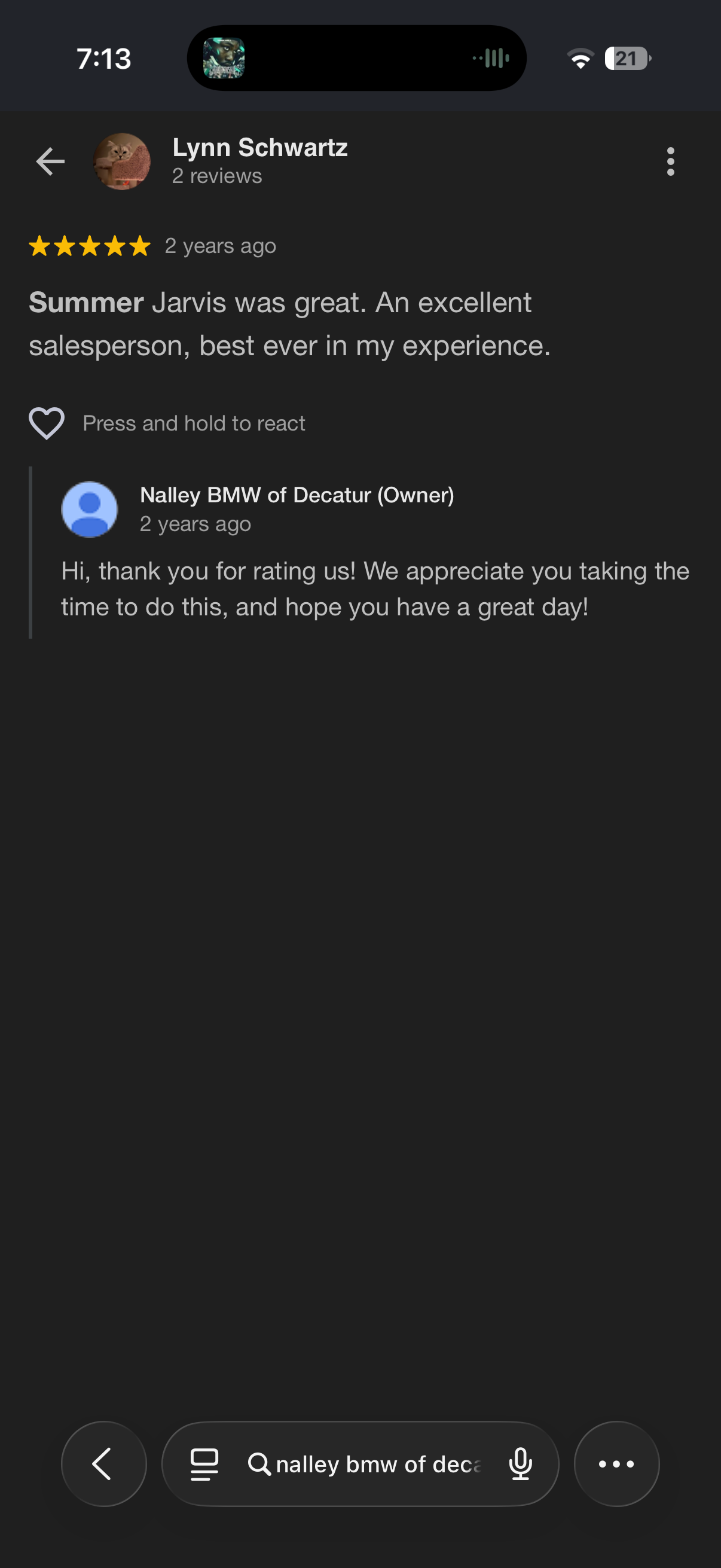 5-star Google review