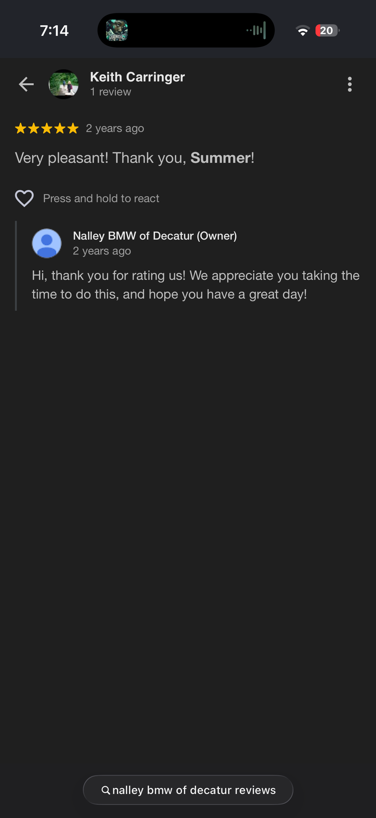 5-star Google review