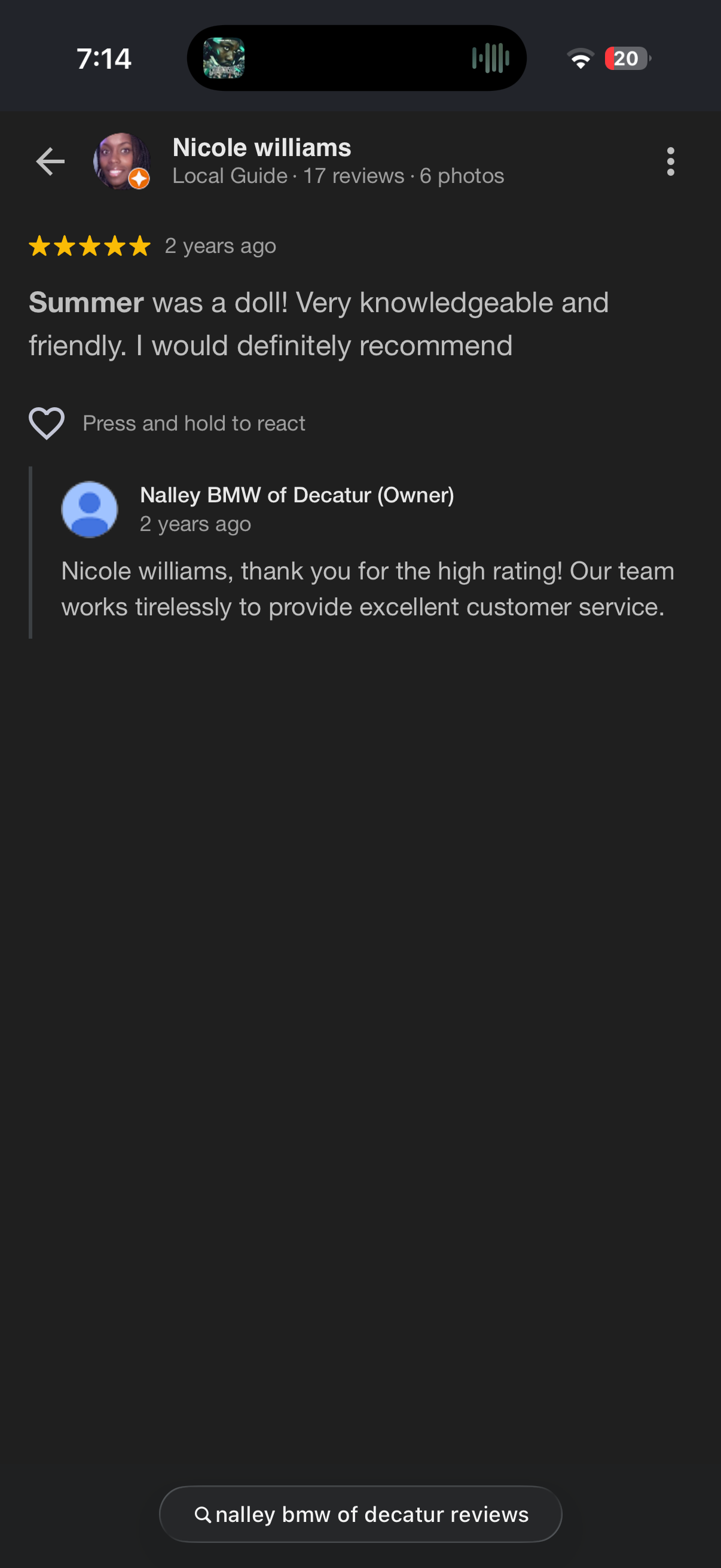 5-star Google review