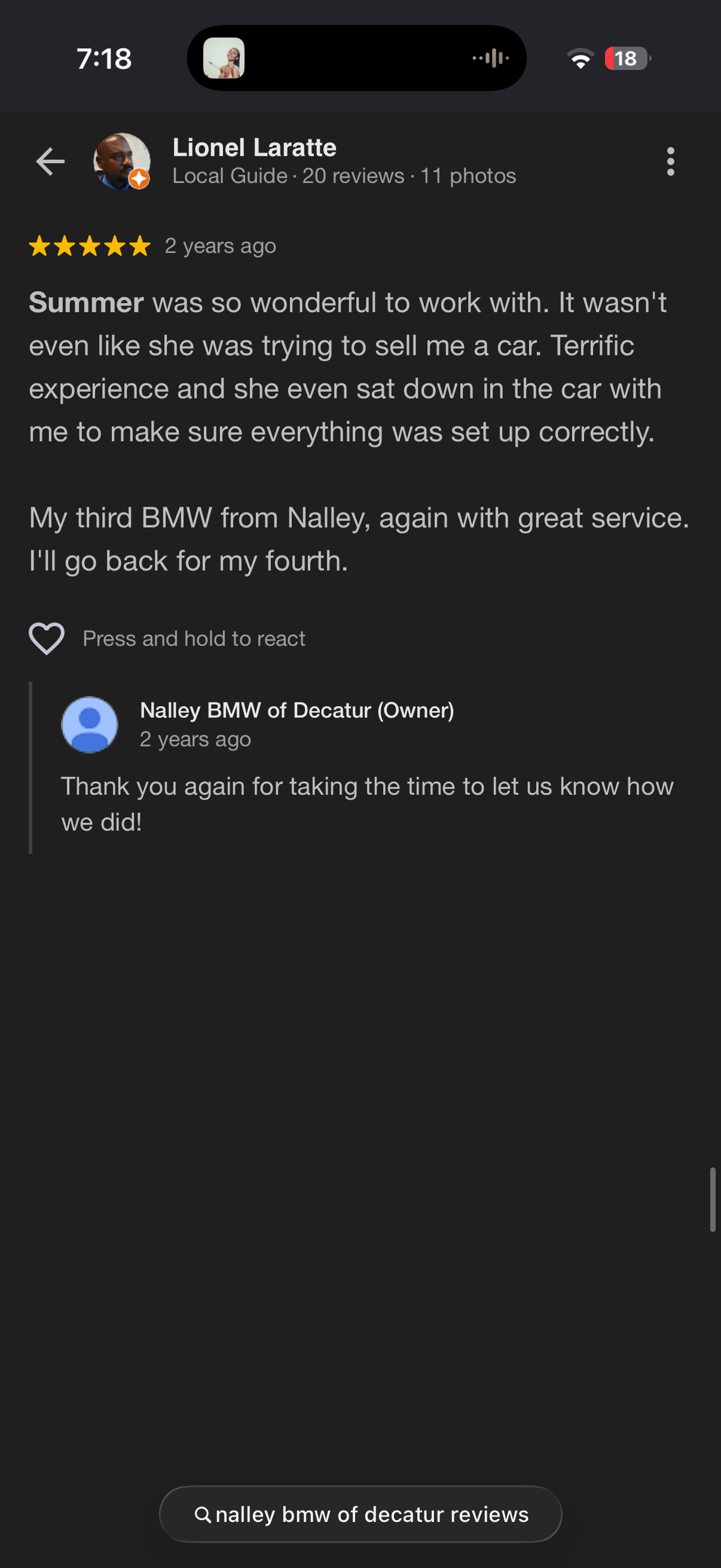 5-star Google review