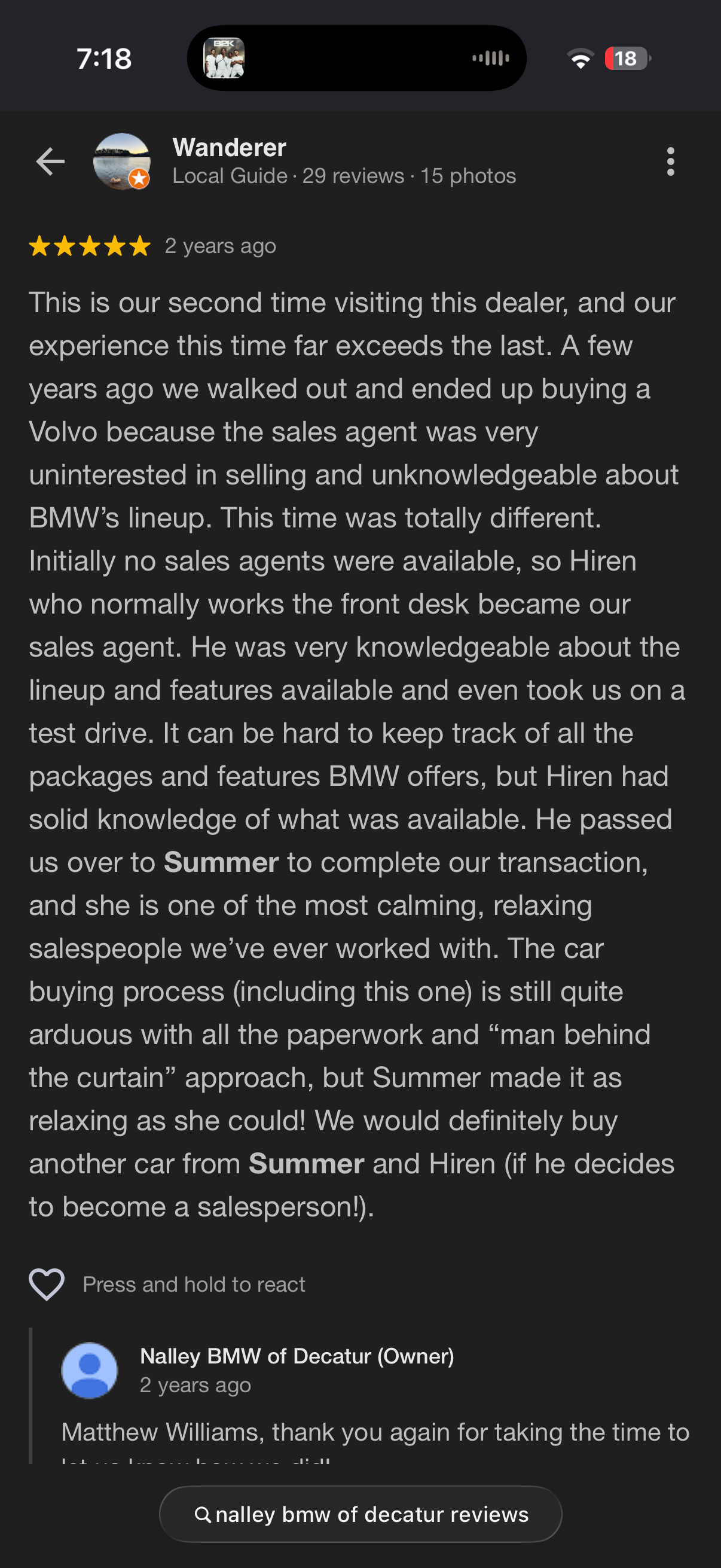 5-star Google review