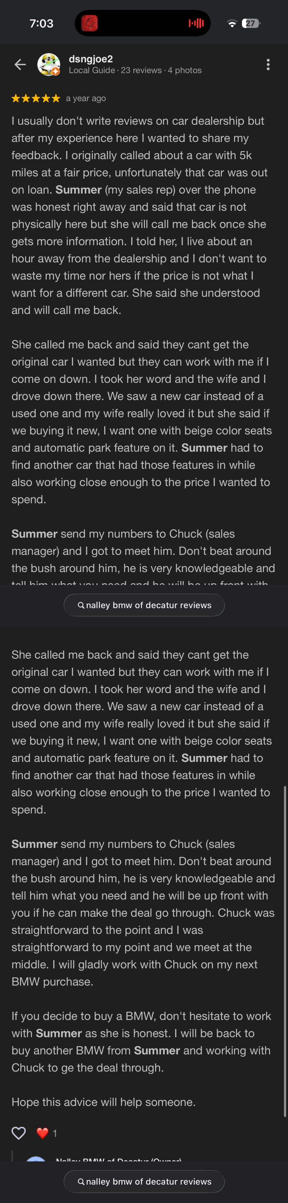 5-star Google review